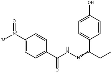 N'-[1-(4-hydroxyphenyl)propylidene]-4-nitrobenzohydrazide Struktur