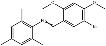 N-(5-bromo-2,4-dimethoxybenzylidene)-2,4,6-trimethylaniline Struktur