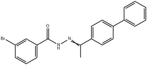 N'-[1-(4-biphenylyl)ethylidene]-3-bromobenzohydrazide Struktur