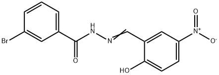 3-bromo-N'-(2-hydroxy-5-nitrobenzylidene)benzohydrazide Struktur