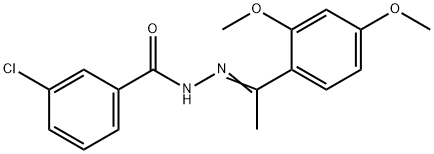 3-chloro-N'-[1-(2,4-dimethoxyphenyl)ethylidene]benzohydrazide Struktur