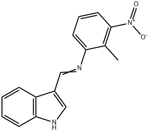 N-(1H-indol-3-ylmethylene)-2-methyl-3-nitroaniline Struktur