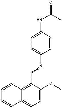 N-(4-{[(2-methoxy-1-naphthyl)methylene]amino}phenyl)acetamide Struktur