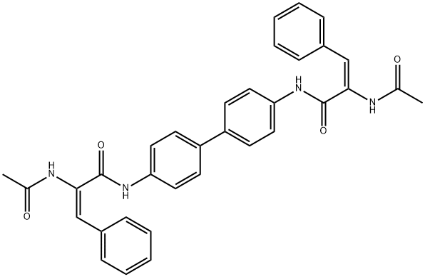 N,N'-4,4'-biphenyldiylbis[2-(acetylamino)-3-phenylacrylamide] Struktur