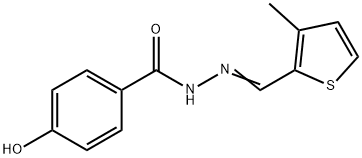 4-hydroxy-N'-[(3-methyl-2-thienyl)methylene]benzohydrazide Struktur