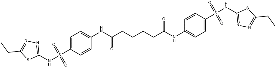 N,N'-bis(4-{[(5-ethyl-1,3,4-thiadiazol-2-yl)amino]sulfonyl}phenyl)hexanediamide Struktur