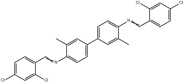 N,N'-bis(2,4-dichlorobenzylidene)-3,3'-dimethyl-4,4'-biphenyldiamine Struktur