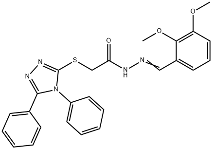 N-[(E)-(2,3-dimethoxyphenyl)methylideneamino]-2-[(4,5-diphenyl-1,2,4-triazol-3-yl)sulfanyl]acetamide Struktur