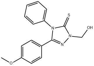 2-(hydroxymethyl)-5-(4-methoxyphenyl)-4-phenyl-2,4-dihydro-3H-1,2,4-triazole-3-thione Struktur