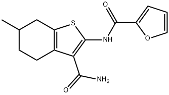 N-(3-carbamoyl-6-methyl-4,5,6,7-tetrahydro-1-benzothiophen-2-yl)furan-2-carboxamide Struktur