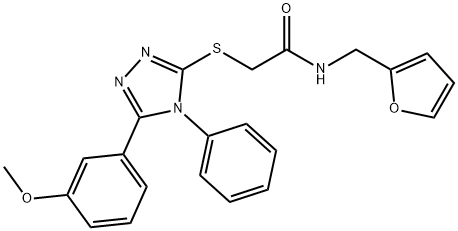 N-(furan-2-ylmethyl)-2-((5-(3-methoxyphenyl)-4-phenyl-4H-1,2,4-triazol-3-yl)thio)acetamide Struktur