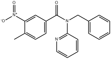 N-benzyl-4-methyl-3-nitro-N-pyridin-2-ylbenzamide Struktur