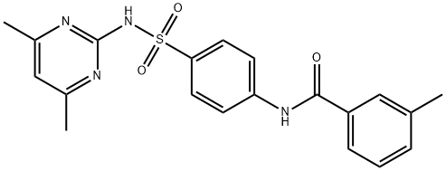 N-(4-(N-(4,6-dimethylpyrimidin-2-yl)sulfamoyl)phenyl)-3-methylbenzamide Struktur