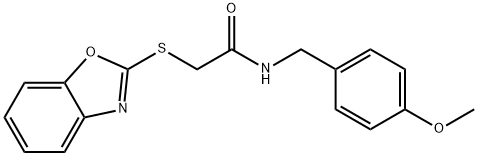 2-(1,3-benzoxazol-2-ylsulfanyl)-N-[(4-methoxyphenyl)methyl]acetamide Struktur