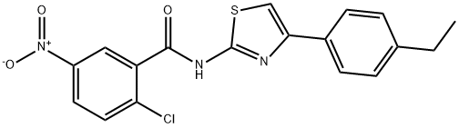 2-chloro-N-(4-(4-ethylphenyl)thiazol-2-yl)-5-nitrobenzamide Struktur