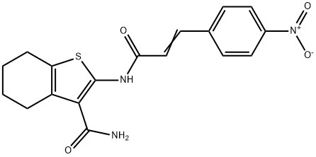 2-{[3-(4-nitrophenyl)acryloyl]amino}-4,5,6,7-tetrahydro-1-benzothiophene-3-carboxamide Struktur