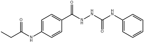 N-phenyl-2-[4-(propionylamino)benzoyl]hydrazinecarboxamide Struktur