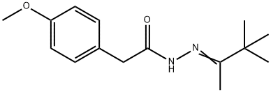 2-(4-methoxyphenyl)-N'-(1,2,2-trimethylpropylidene)acetohydrazide Struktur