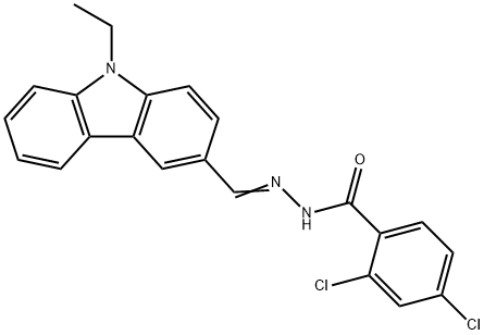 2,4-dichloro-N'-[(9-ethyl-9H-carbazol-3-yl)methylene]benzohydrazide Struktur