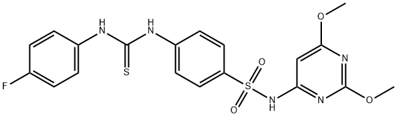 N-(2,6-dimethoxy-4-pyrimidinyl)-4-({[(4-fluorophenyl)amino]carbonothioyl}amino)benzenesulfonamide Struktur