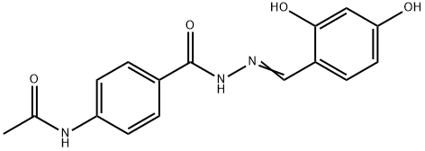 N-(4-{[2-(2,4-dihydroxybenzylidene)hydrazino]carbonyl}phenyl)acetamide Struktur