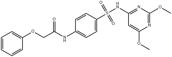 N-(4-(N-(2,6-dimethoxypyrimidin-4-yl)sulfamoyl)phenyl)-2-phenoxyacetamide Struktur