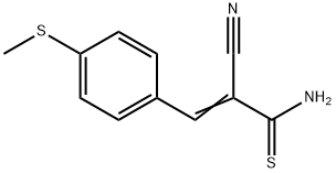 2-cyano-3-[4-(methylsulfanyl)phenyl]-2-propenethioamide Struktur