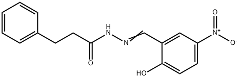 N'-(2-hydroxy-5-nitrobenzylidene)-3-phenylpropanohydrazide Struktur