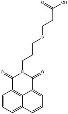 3-((3-(1,3-dioxo-1H-benzo[de]isoquinolin-2(3H)-yl)propyl)thio)propanoic acid Struktur