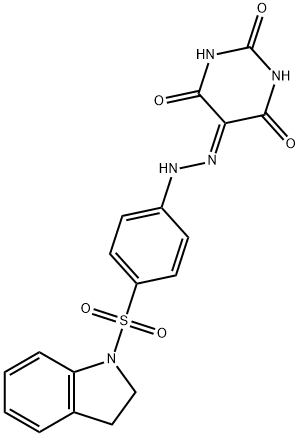 5-{[4-(2,3-dihydro-1H-indol-1-ylsulfonyl)phenyl]hydrazono}-2,4,6(1H,3H,5H)-pyrimidinetrione Struktur