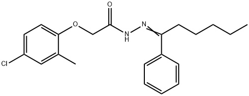 2-(4-chloro-2-methylphenoxy)-N'-(1-phenylhexylidene)acetohydrazide Struktur