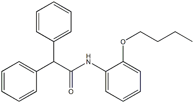 N-(2-butoxyphenyl)-2,2-diphenylacetamide Struktur