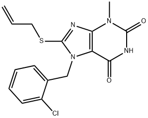 8-(allylthio)-7-(2-chlorobenzyl)-3-methyl-3,7-dihydro-1H-purine-2,6-dione Struktur