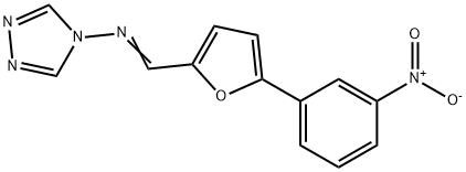 (E)-1-[5-(3-nitrophenyl)furan-2-yl]-N-(1,2,4-triazol-4-yl)methanimine Struktur