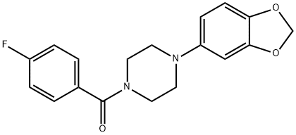 [4-(1,3-benzodioxol-5-yl)piperazin-1-yl]-(4-fluorophenyl)methanone Struktur