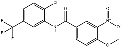 N-[2-chloro-5-(trifluoromethyl)phenyl]-4-methoxy-3-nitrobenzamide Struktur