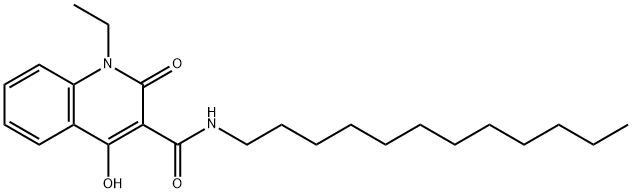 N-dodecyl-1-ethyl-4-hydroxy-2-oxo-1,2-dihydroquinoline-3-carboxamide Struktur