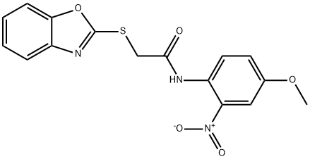 2-(1,3-benzoxazol-2-ylsulfanyl)-N-(4-methoxy-2-nitrophenyl)acetamide Struktur