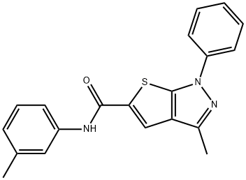 3-methyl-N-(3-methylphenyl)-1-phenyl-1H-thieno[2,3-c]pyrazole-5-carboxamide Struktur