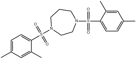 1,4-bis[(2,4-dimethylphenyl)sulfonyl]-1,4-diazepane Struktur