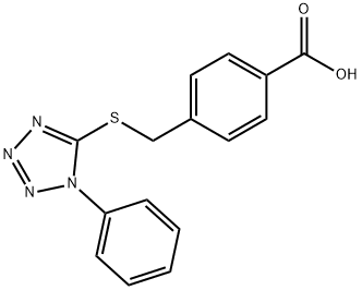 4-(1-Phenyl-1H-tetrazol-5-ylsulfanylmethyl)-benzoic acid Struktur