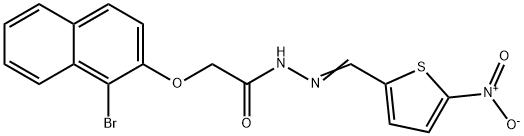 2-[(1-bromo-2-naphthyl)oxy]-N'-[(5-nitro-2-thienyl)methylene]acetohydrazide Struktur