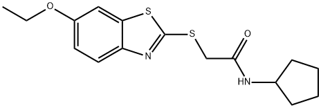 N-cyclopentyl-2-[(6-ethoxy-1,3-benzothiazol-2-yl)sulfanyl]acetamide Struktur