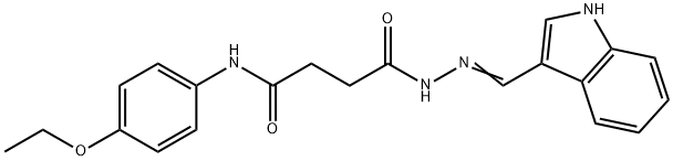 N-(4-ethoxyphenyl)-4-[2-(1H-indol-3-ylmethylene)hydrazino]-4-oxobutanamide Struktur