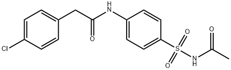 N-[4-(acetylsulfamoyl)phenyl]-2-(4-chlorophenyl)acetamide Struktur