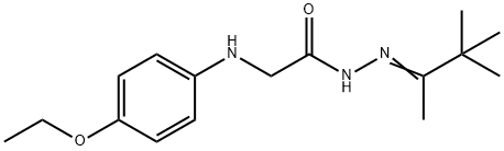 N-[(E)-3,3-dimethylbutan-2-ylideneamino]-2-(4-ethoxyanilino)acetamide Struktur