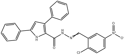 N'-(2-chloro-5-nitrobenzylidene)-3,5-diphenyl-1H-pyrrole-2-carbohydrazide Struktur