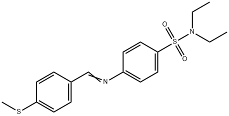 N,N-diethyl-4-{[4-(methylsulfanyl)benzylidene]amino}benzenesulfonamide Struktur