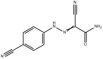 2-cyano-2-[(4-cyanophenyl)hydrazono]acetamide Struktur