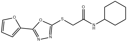 N-cyclohexyl-2-((5-(furan-2-yl)-1,3,4-oxadiazol-2-yl)thio)acetamide Struktur